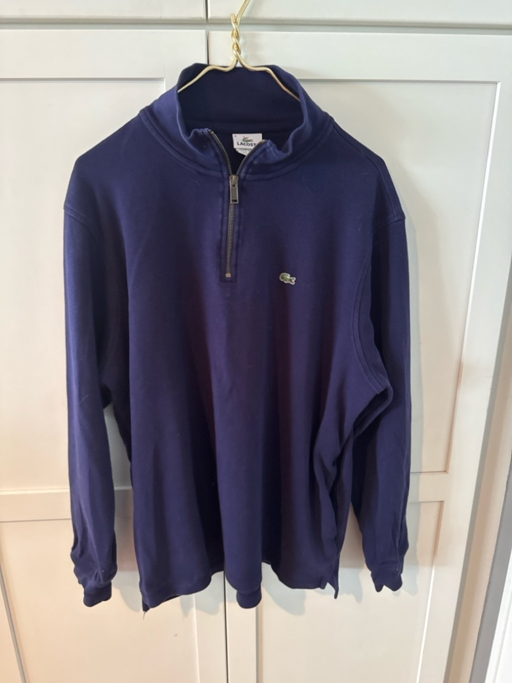 Lacoste Men’s Dark Navy Half-Zip Sweater with Crocodile Logo